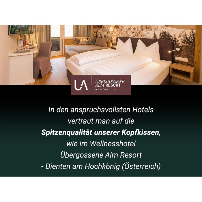 Антиалергенна подушка ZOLLNER із зигзагоподібним стеганням, 60x80 см - наповнювач з поліестеру - дихаючий чохол зі змішаної тканини - можна прати при температурі до 95C - готельна якість, біла, 60 x 80 см