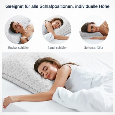 Подушка, подушка для голови 80x80 см, подушка для шиї з піни з ефектом пам&39яті, регульована висота за допомогою блискавки, антибактеріальна подушка з піни з ефектом пам&39яті 3200 г, гіпоалергенна, зручна, м&39яка та дихаюча подушка 80x80 см