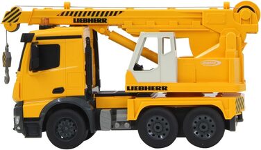Потужний кран Mercedes Liebherr 120 2,4G - Висувний стріловий кран, поворот на 660, підйом/опускання тросу, жовті світлодіодні сигнальні вогні, реалістичні звуки, повнопривідний, 405034 -