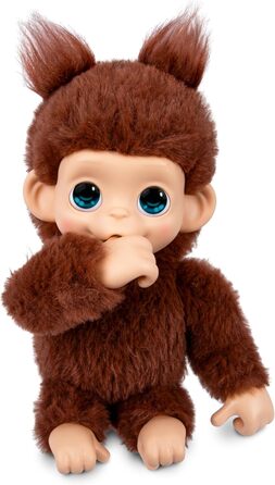 Маленька мавпочка Чіккі Черрі інтерактивна плюшева мавпочка з понад 20 реалістичними звуками та реакціями, 18,8 см, мяке коричневе хутро та чіпкі ручки й ніжки, збери всіх 3