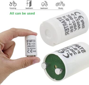 Стартер для люмінесцентних ламп 4-125 Вт стартер longlife 220-240V стартер для люмінесцентної лампи люмінесцентної лампи, 10 шт.