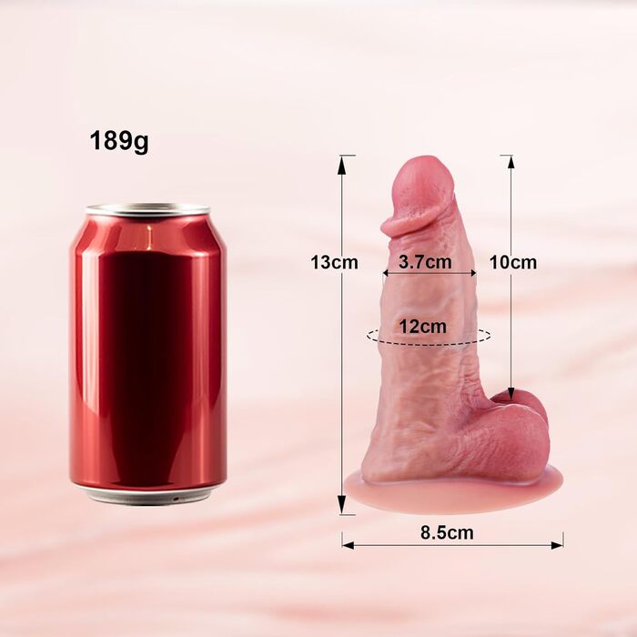 Фалоімітатор Umania, 13 см, діаметр 3,7 см, силіконовий, з присоском