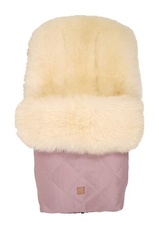 Муфта для ніг з овчини Nelly Limited Edition, овчина молочно-пісочного кольору, орхідея рожева