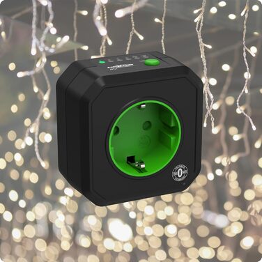Розетка з таймером ANSMANN - перемикається, компактна енергозберігаюча розетка з таймером зворотного відліку для приміщень, новорічна прикраса, без споживання в режимі очікування, чорна, 2500 Вт