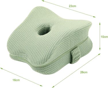 Подушка для коліна, ортопедична подушка для ніг з піни з ефектом пам&39яті при болю в стегнах, ішіасі, болю в ногах, болю в колінах, подушка для ніг вагітних для сну на боці, зелена