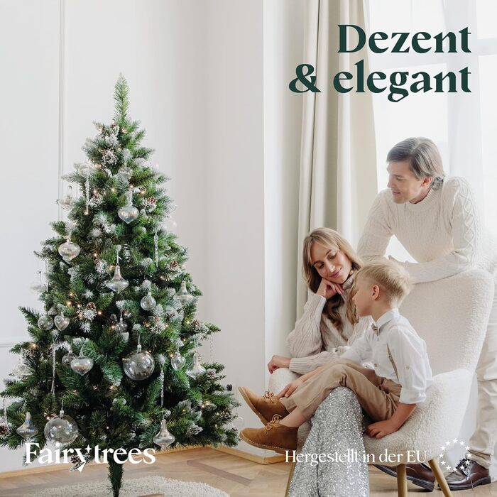 Штучна різдвяна ялинка з дерев'яною підставкою 220 см FairyTrees