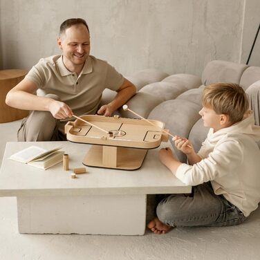 Міні-стіл для аерохокею VAU магнітний дерев&39яний настільний футбол для дітей та дорослих екологічно чисті настільні ігри без екрану ручної роботи, міцний, без пластику