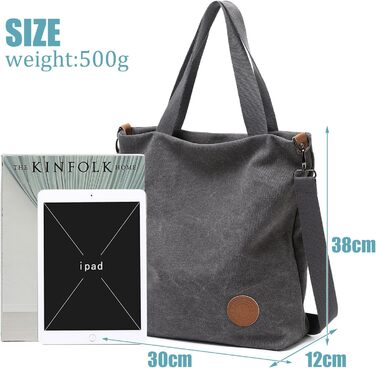 Жіноча полотняна сумка через плече Пляжна сумка Випадкові багатофункціональні сумки через плече Великі для роботи Школи Покупця Ви