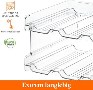 Тримач для пляшок Lifewit, що штабелюється, для шафи, морозильної камери, комори - пластиковий тримач для пляшок з водою для кухонної стільниці, шафи, офісу, кожна полиця вміщує 12 пляшок, 3-рівневий - 12 пляшок