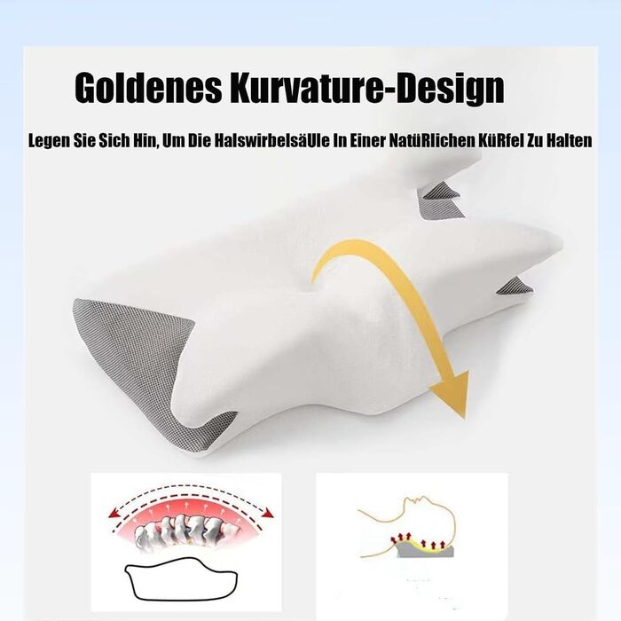 Оригінальна подушка для терапії шиї Pillow Daddy, подушка для сну Pillow Daddy, ергономічна подушка Lunava Comfort для сну на боці, спині та животі, допомагає краще спати (чорна)