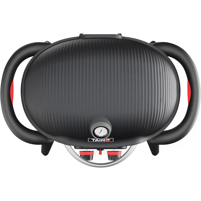 Газовий гриль TAINO KENAI, кемпінговий настільний гриль, балконний гриль, газовий, зовнішній, кухонний термометр, литий алюміній, чорний