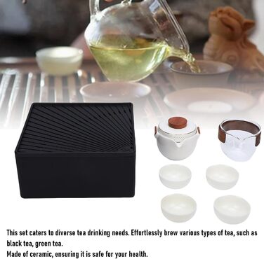 Китайський чайний сервіз RiToEasysports для подорожей, керамічний набір для чаювання в стилі кунг-фу з чайником, чашками та зручним кейсом для зберігання, ідеальний для поціновувачів чаю