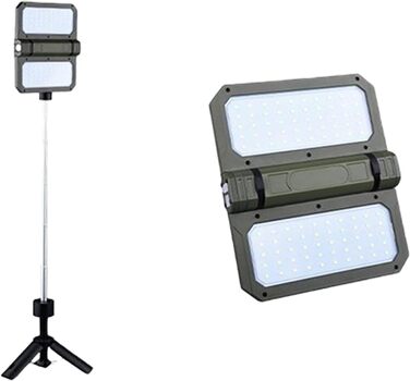 Портативний телескопічний кемпінговий ліхтар з регульованою підставкою та вбудованим блоком живлення для активного відпочинку на свіжому повітрі