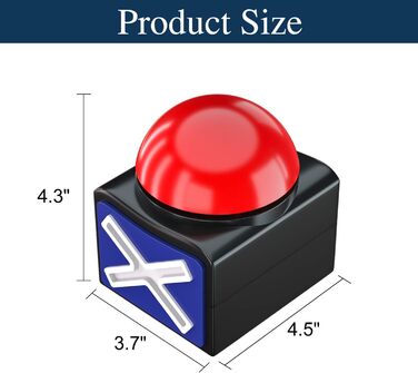 Частини Ігровий дзвінок-відповідь зі світлом і звуками, який можна використовувати як кнопку для ігрових шоу, червона ігрова кнопка для дитячих класів, 2