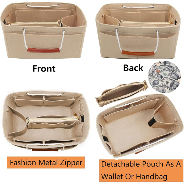 Сумка-органайзер Heavyoff Bag, повстяна сумка-органайзер зі знімною кишенею на блискавці та ручкою для жінок темно-синій XL темно-