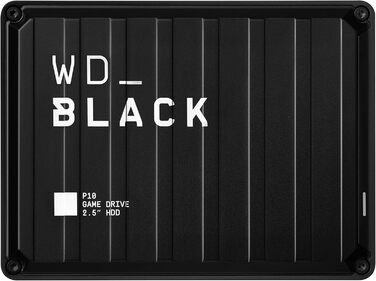 Зовнішній жорсткий диск WDBlack P10 Game Drive 6 ТБ (мобільний і надійний високопродуктивний жорсткий диск для консолі та ПК, зберігає до 150 ігор) Чорний портативний жорсткий диск на 6 ТБ для консолі або ПК