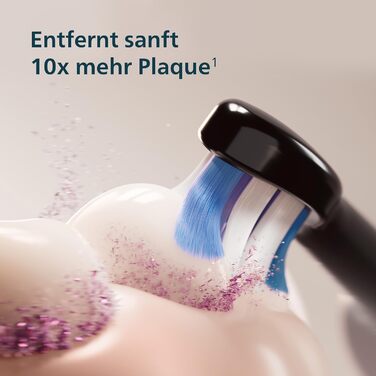 Електрична зубна щітка технологія нового покоління, датчик тиску, 6 режимів чищення, SmartTimer, BrushPacer, до 21 дня роботи від одного заряду, дорожній кейс, чорний колір, HX7401/12, 6100