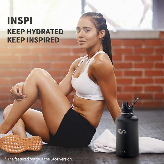 Ізольовані пляшки для води з соломинкою та 3 кришками, широко відкриваються, потрійний вакуумний глечик з нержавіючої сталі, збері