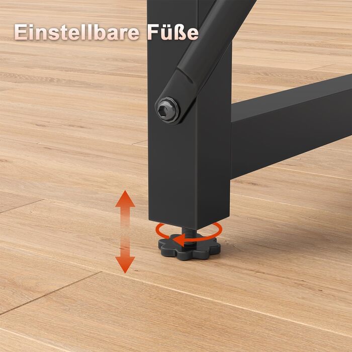 Письмовий стіл 100 x 50 x 75 см, Комп&39ютерний стіл з регульованими ніжками, гачками, вантажопідйомність 60 кг та водонепроникна стільниця, для домашнього офісу та навчання, вінтажний коричневий 100 x 50 см коричневий