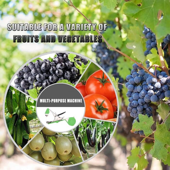 Машина для обв&39язування рослин, інструмент для обв&39язування рослин, пристрій для обв&39язування рослин з 10 000 цвяхів та 20 рулонами кольорової садової стрічки, машина для обв&39язування садів, інструмент для обв&39язування стрічкою для фруктів, дере