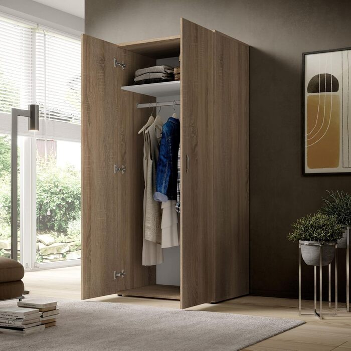 Вічна шафа у трьох різних розмірах - Універсальна шафа з орними дверима в обробці дуба Сонома - 80 x 177 x 52 см (Ш/В/Г) Дуб Сонома 80 x 177 x 52 см (без шухляд)