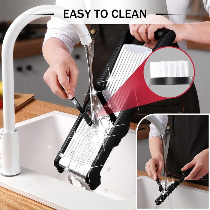 Овочерізка Masthome Mandolin, кухонний різак для нарізання 10 в 1 з лезами з нержавіючої сталі, багатофункціональний овочевий слай