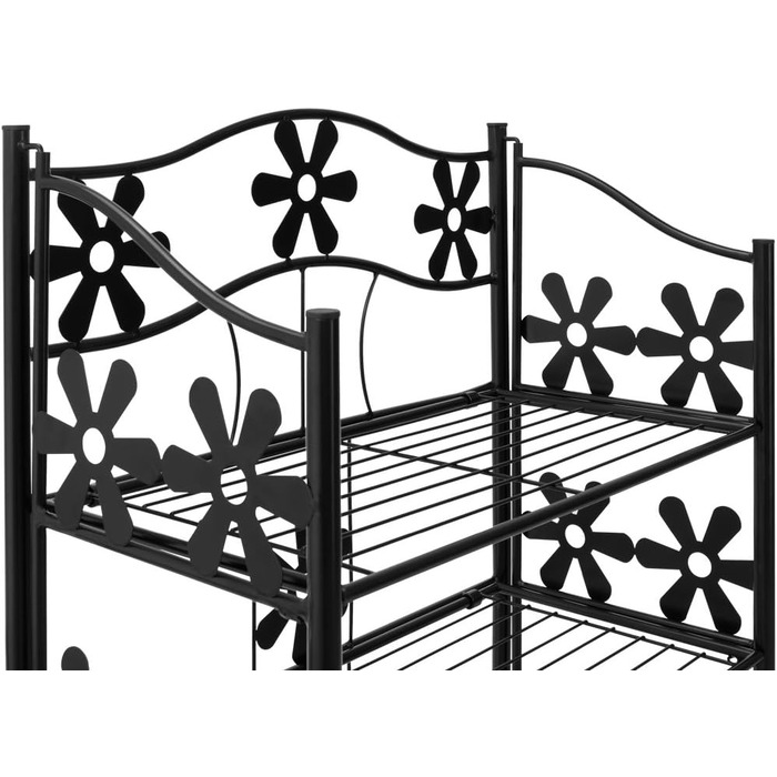 Рівнева металева підставка для квітів, чорна, підставка для рослин для приміщень/вулиці, полиця для рослин на балконі, гумові ніжки, садова лавка для квітів, квітковий табурет, 3 полиці, висота 70 см, 3-