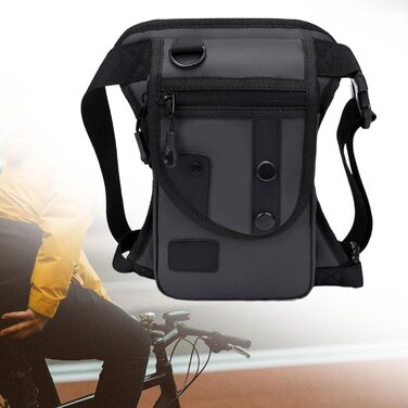 Поясна сумка Fenteer, сумка для відпочинку, регульована сумка, водонепроникна сумка для ніг, сумка для риболовлі для подорожей на природі, для дорослих, сіра