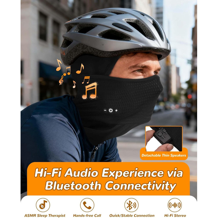 Лижна маска-балаклава з Bluetooth-навушниками, спорядження для холодної погоди для катання на лижах, сноуборді та мотоциклі, унікальні технічні подарунки для чоловіків та жінок