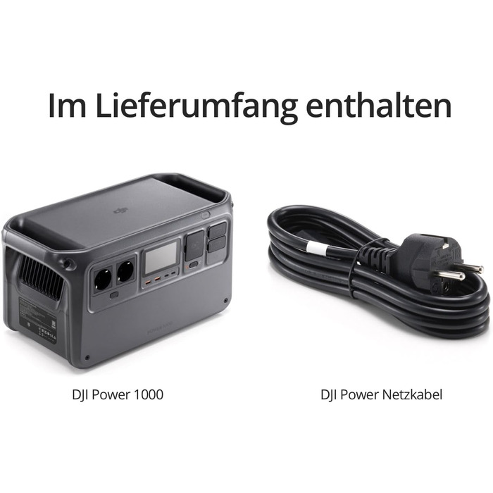 Портативна електростанція DJI Power 1000, сонячний генератор потужністю 2200 Вт, акумулятор LiFePO4 ємністю 1024 Втгод, функція швидкої зарядки 4-в-1, надзвичайно тихий 23 дБ, сонячний генератор для кемпінгу, автономного життя, кемперів, аварійних ситуаці