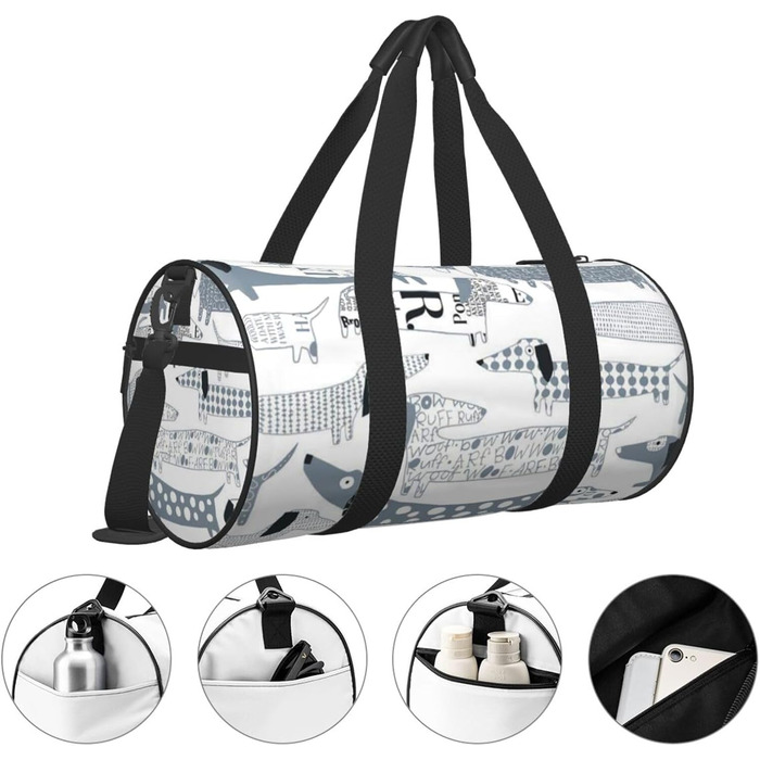 Містка дорожня сумка для подорожей, легка та довговічна, чудовий подарунок для походів, відпустки, ділових поїздок та іншого, з милим таксою, універсальний розмір