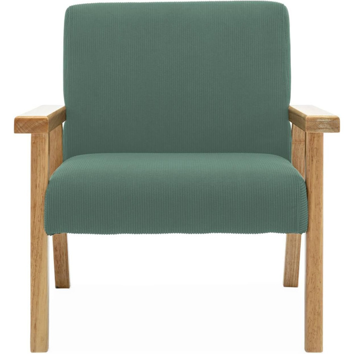 Дитяче крісло з дерева та вельвету кольору хакі, ISAK Ш 47 x Г 43,5 x В 50 см