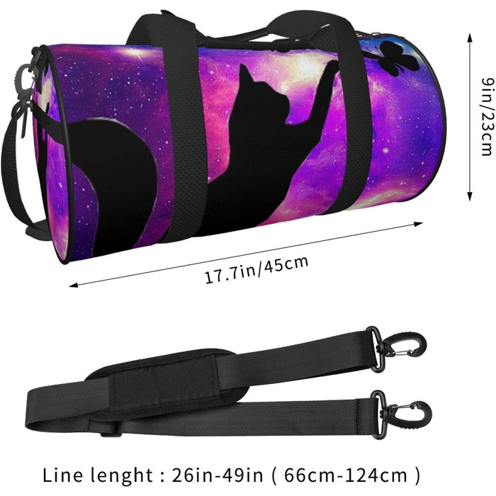 Дорожня сумка з дизайном котів, метеликів, зоряного неба та галактики, для фітнесу та спорту, велика спортивна сумка, сумка для вихідних для чоловіків та жінок