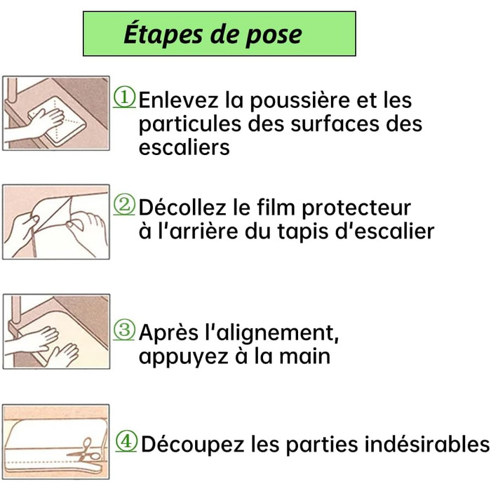 Набір із 15 самоклеючих килимків для сходів, нековзні, захисні килимки для сходів, підходять для дітей, людей похилого віку та домашніх тварин, 65 21 см, чорна сітка
