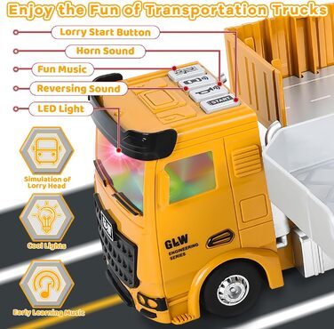 6 Mini Construction Vehicles, Crane Toy for Children (Yellow), 6 Mini Construction Vehicles, Crane Toy for Children (Yellow)