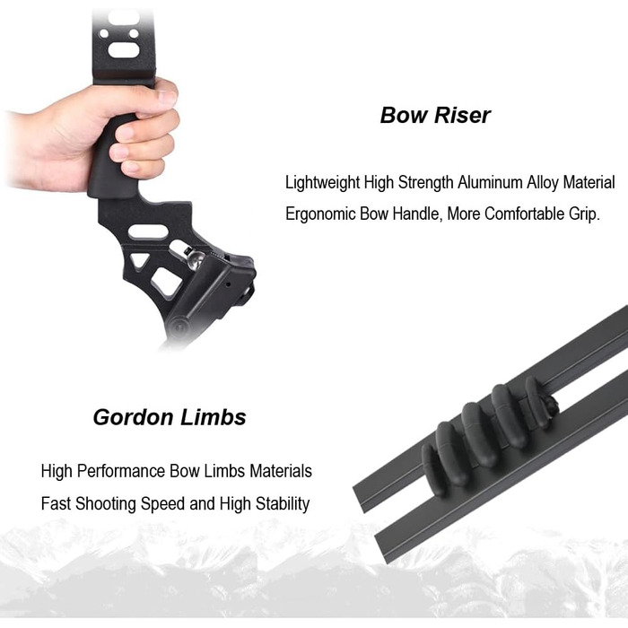 Набір складених луків JUNXING X8 – регульований 20–70 lb для полювання, дорослих, молоді, початківців, стрільби з лука на свіжому повітрі, лівий/правий, чорний