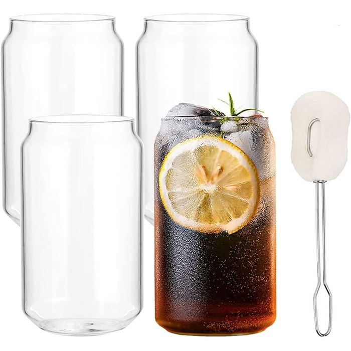 Великі склянки для пивних банок Склянки для води Склянки для соку Склянки для віскі Склянки для пиття Набір з 4 шт. з губчастою щі