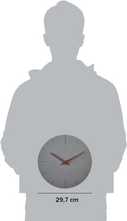 Настінний годинник TFA Dostmann Modern під бетон, 60.3071.10, з безшумним механізмом з МДФ, стильна прикраса для дому, годинник дл