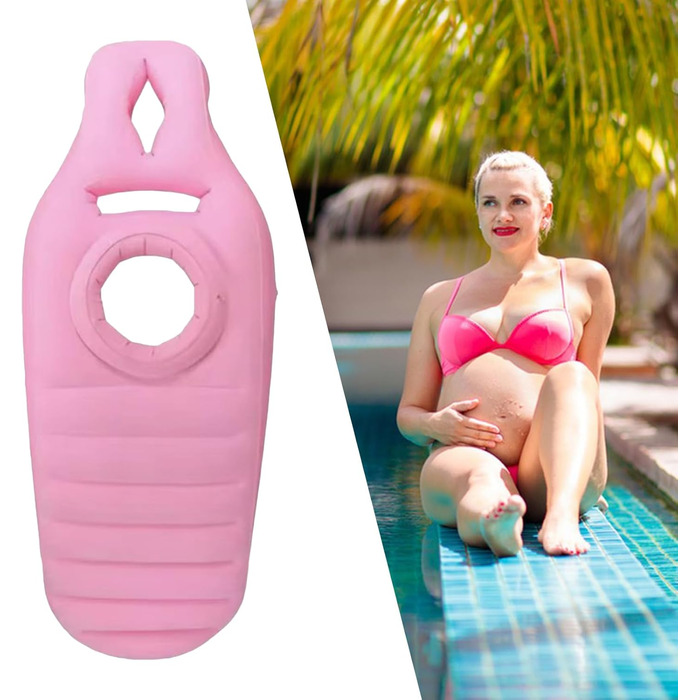 Плаваючий надувний шар для басейну Плаваючий шар для вагітних з отвором для живота розслабляючий пляжний шезлонг для вагітних, товсте ПВХ-покриття, протиковзкий плавучий шар для засмаги з отвором для живота для жінок, для заднього двору