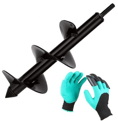 Бур для свердла, саду, дрелі, Ø 100 мм рукавички, садовий бур для дрелі, практичний інструмент для посадки квітів, рослин, дерев та кущів