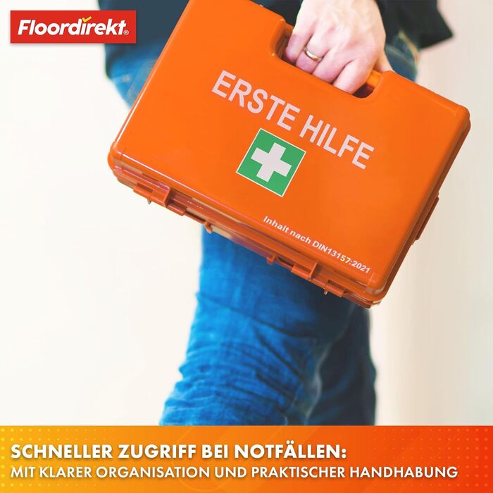 Аптечка для підприємств Floordirekt DIN 13157 з настінним кронштейном 1 комплект аптечки для дому, офісів та закладів громадського