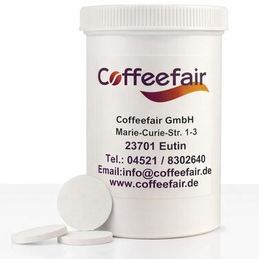 Таблетки для чищення кавомашини Coffeefair, 100 шт. x 1,3г, універсальні, інтенсивні та безпечні для матеріалів, оптимальна альтернатива таблеткам WMF