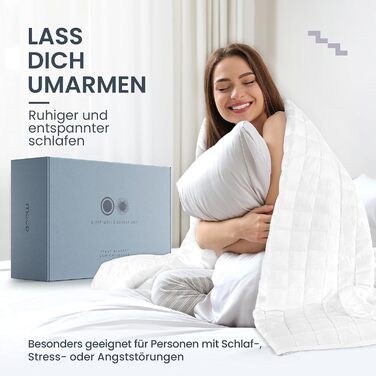 Обтяжена ковдра 135x200 см 6 кг терапевтична ковдра зі 100 бавовни, щільна ковдра для сну, має ефект зниження стресу та терапевтичного ефекту, Обтяжена ковдра 135 x 200 см 6,0 кілограмів