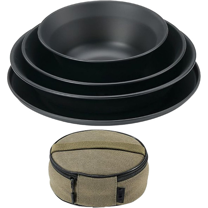 Посуд для кемпінгу тарілки з нержавіючої сталі для походів термостійкий обід з багаторазовим посудом для пікніків, походів та активного відпочинку