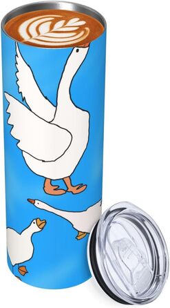 Кухоль з прямою трубочкою, 590 мл, білий гусячий будиночок, дорожній кухоль з принтом, підходить для кемпінгу, офісу та дому