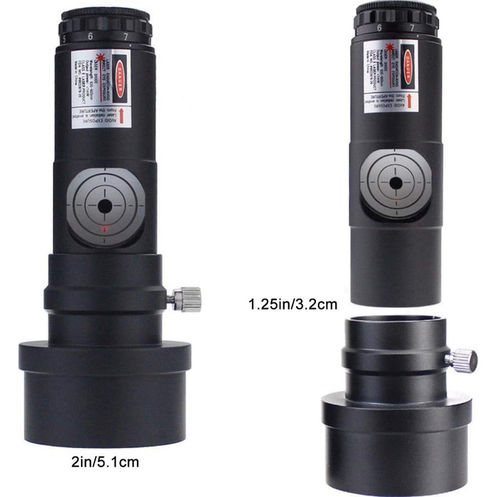 Лазерний коліматор телескопа 1,25 дюйма, калібратор Bysameyee з 2-дюймовим адаптером для колімації рефлекторного телескопа Ньютона