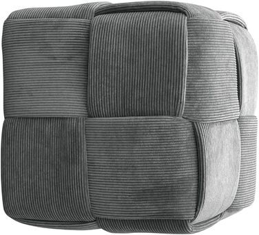 Пуф URBAN/Сірий вельвет/Подушка на підлогу/Табурет/Океан/Ш 40, В 40, Г 40 см