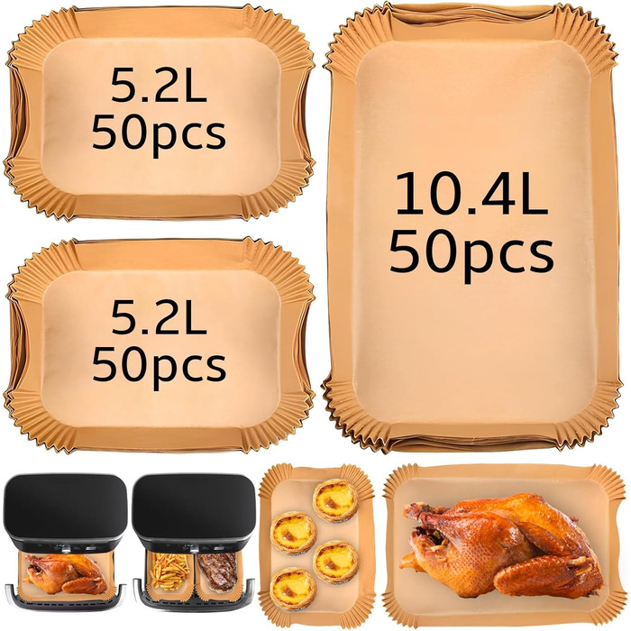 Аксесуари для фритюрниці Ninja Foodi Flexdrawer 10.4 л AF500DE.150 шт. Папір для випічки аерофритюрниці Папір для випічки для ніндзя AF500EU, також сумісний з Instant 8.5 л і Duronic 10 л