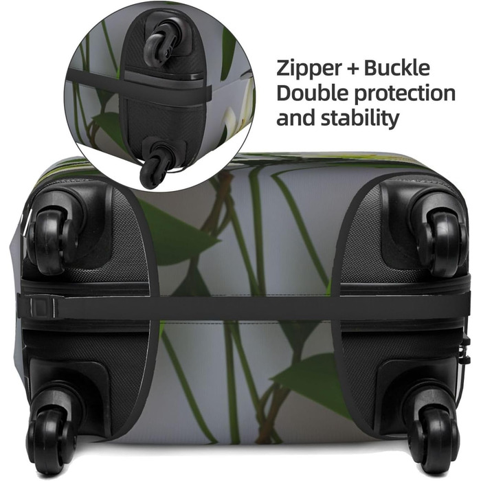 Чохол для валізи Lily Flowers, міцний захист для багажу розміром 45.7-81.3 см, XL, Чорний