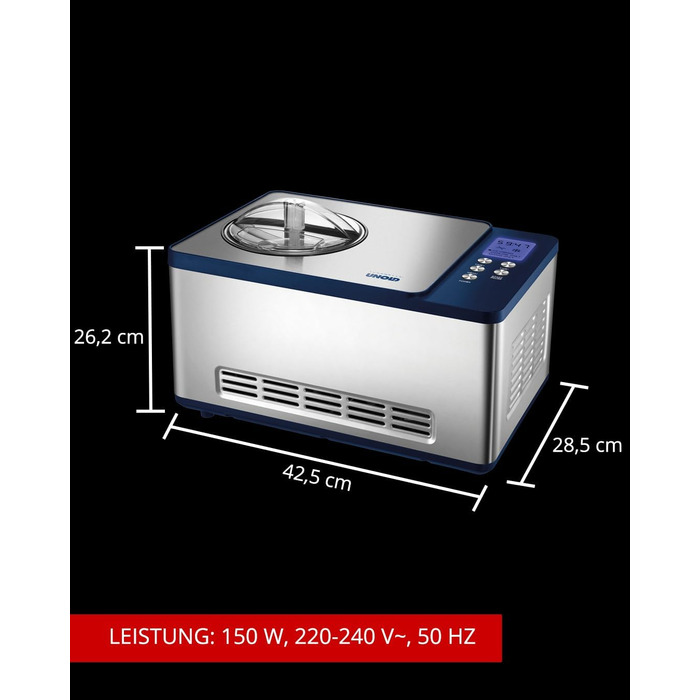 Машина для виробництва морозива UNOLD Schuhbeck ексклюзив, з компресором, морозиво 1,5 літра, 48818
